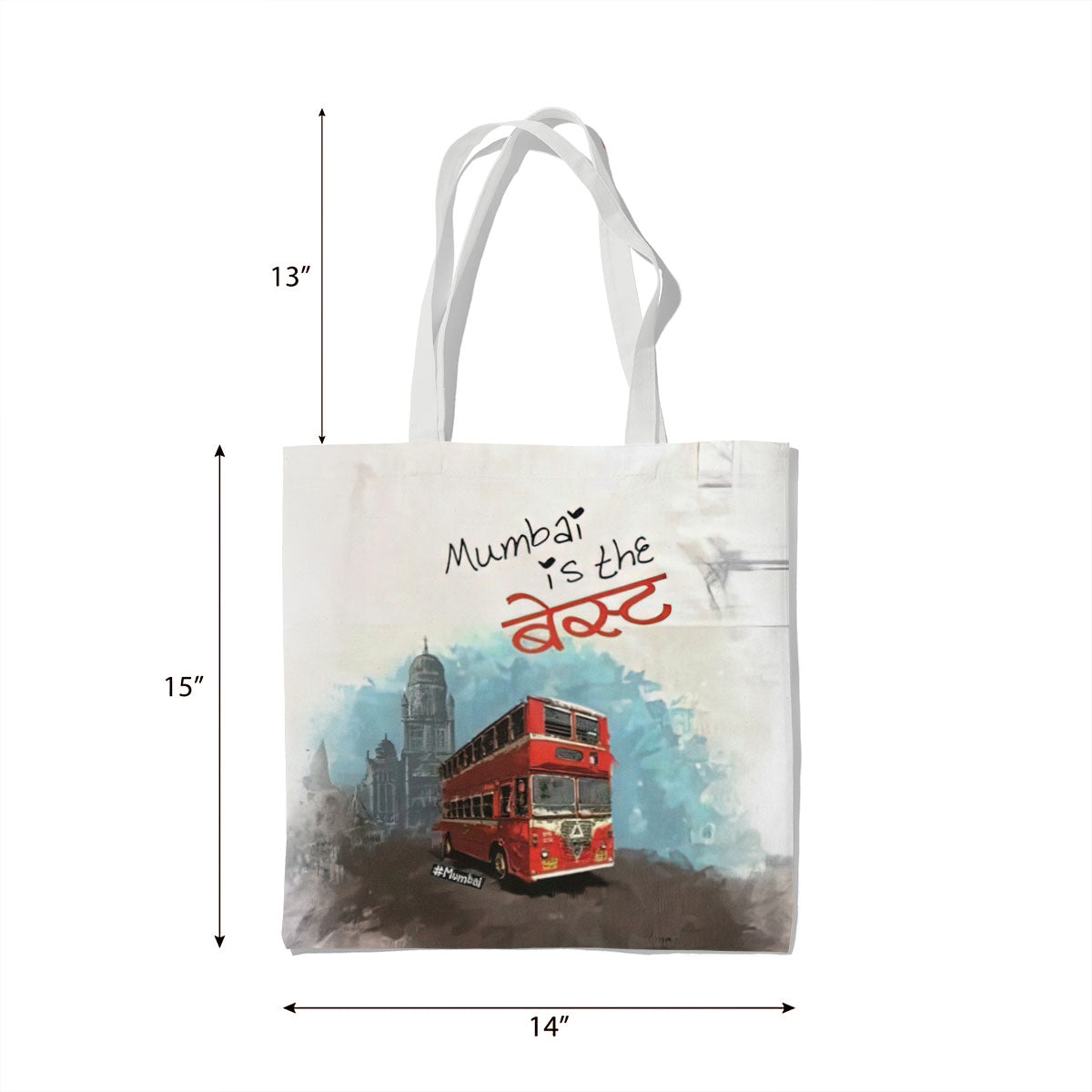Mumbai Double-Decker Canvas Tote Bag